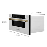ZLINE 30" Microwave Drawer, Stainless Steel, Bronze MWDZ-30-CB