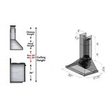 ZLINE 30" Outdoor/Indoor Stainless Steel Wall Range Hood, KB-304-30