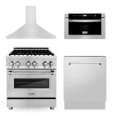ZLINE 30 " Package Range RA30, Range Hood KB, Microwave MWD-1 , Dishwasher DWV-24, 4KP-RARH30-MWDWV