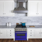 ZLINE 30" Professional Dual Fuel Range, Blue Matte Door, RA-BM-30