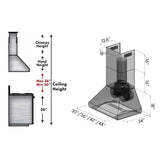 ZLINE 30" Professional Series Stainless Steel Wall Range Hood, 687-30
