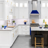 ZLINE 30" Snow Finish Wall Range Hood, Blue Gloss Shell, 8654BG-30