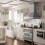 ZLINE 30" Wall Range Hood. DuraSnow Stainless, Mirror Accents, 655MR-30