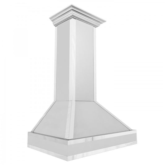 ZLINE 30" Wall Range Hood. DuraSnow Stainless, Mirror Accents, 655MR-30