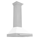 ZLINE 30" White Matte Range Hood, Stainless Steel Handle KB4SNX-WM-30