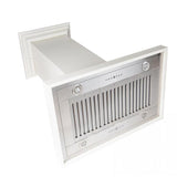 ZLINE 30" Wooden Island Mount Range Hood in Cottage White, KBiTT-RD-30
