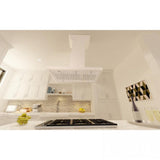 ZLINE 30" Wooden Island Mount Range Hood in Cottage White, KBiTT-RD-30