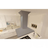 ZLINE 30" Wooden Island Mount Range Hood in Gray, KBiUU-RS-30-400