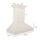 ZLINE 30" Wooden Wall Mount Range Hood in Cottage White, KPTT-30