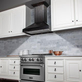 ZLINE 30"Wooden Wall Range Hood, Rustic Dark, KPDD-30