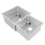 ZLINE 32" Undermount Double Bowl Sink, Dura Snow Stainless, SRDR-32S