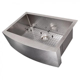 ZLINE 33" Undermount Single Bowl Apron Sink Stainless Steel, SAS-33S