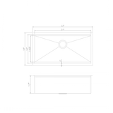 ZLINE 33" Undermount Single Bowl Ledge Sink, Stainless with Accessories, SLS-33