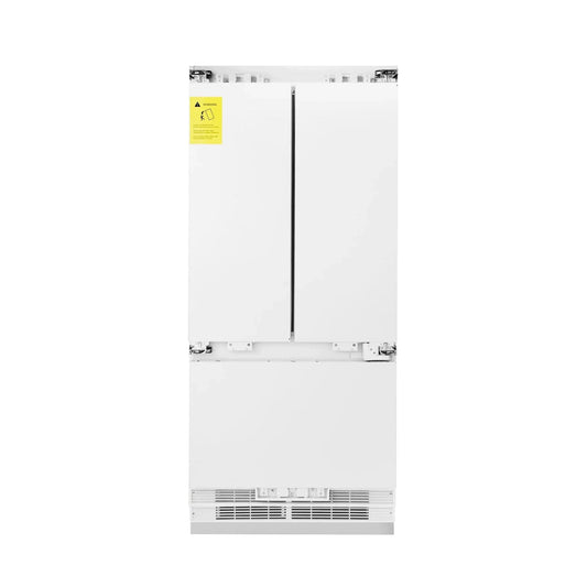 ZLINE 36" 19.6 cu. Ft. Panel Ready Built-In 3-Door French Door Refrigerator with Internal Water and Ice Dispenser RBIV-36