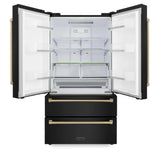 ZLINE 36" Autograph 22.5 cu. ft French Door Refrigerator with Ice Maker in Black Stainless Steel RFMZ-36-BS-CB