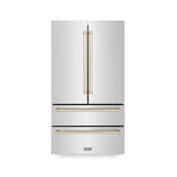 ZLINE 36" Autograph 22.5 cu. ft French Door Refrigerator with Ice Maker Stainless Steel RFMZ-36-G