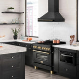 ZLINE 36" Autograph Black Stainless Wall Range Hood, Bronze, BS655Z-36-CB