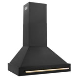ZLINE 36" Autograph Black Stainless Wall Range Hood, Bronze, BS655Z-36-CB