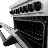ZLINE 36" Autograph Dual Fuel Range, DuraSnow, Black, RASZ-SN-36-MB