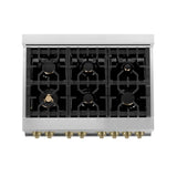 ZLINE 36" Autograph Dual Fuel Range, Stainless Steel, RAZ-36-CB