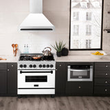 ZLINE 36" Autograph DuraSnow White Range Hood 8654SNZ-WM36-MB