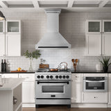 ZLINE 36" Autograph Edition DuraSnow Wall Range Hood 8654SNZ-36-MB