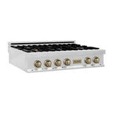 ZLINE 36" Autograph Edition Rangetop, DuraSnow, RTSZ-36-CB