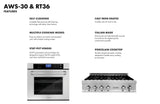 ZLINE 36" Bundle Range Top RT36 & Wall Oven AWS-30, 2KP-RTAWS36