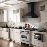 ZLINE 36" Dual Fuel Range, DuraSnow, Stainless, Brass Burners, RAS-SN-BR-36