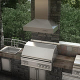 ZLINE 36" Outdoor/Indoor Stainless Steel Wall Range Hood, 667-304-36