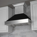 ZLINE 36" Snow Finish Wall Range Hood, Black Matte Shell, 8654BLM-36