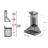 ZLINE 36" Snow Finish Wall Range Hood, Oil Rubbed Shell, 8654ORB-36