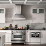 ZLINE 36" Stainless 4.6 cu.ft. 6 Gas Burner/Electric Oven Range, RA36