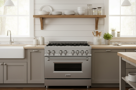 ZLINE 36" Stainless 4.6 cu.ft. 6 Gas Burner/Electric Oven Range, RA36