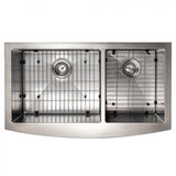 ZLINE 36" Undermount Double Bowl Sink DuraSnow Stainless Steel, SA60D-36S