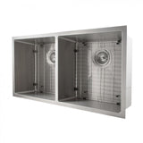 ZLINE 36" Undermount Double Bowl Sink in Stainless Steel, SR50D-36