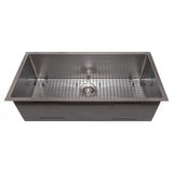 ZLINE 36" Undermount Single Bowl Sink DuraSnow Stainless Steel, SRS-36S
