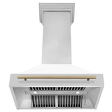 ZLINE 36"Stainless Steel Range Hood, White Matte Shell, 8654STZ-36-CB
