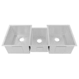 ZLINE 45" Undermount Triple Bowl Sink, DuraSnow Stainless, SLT-45S