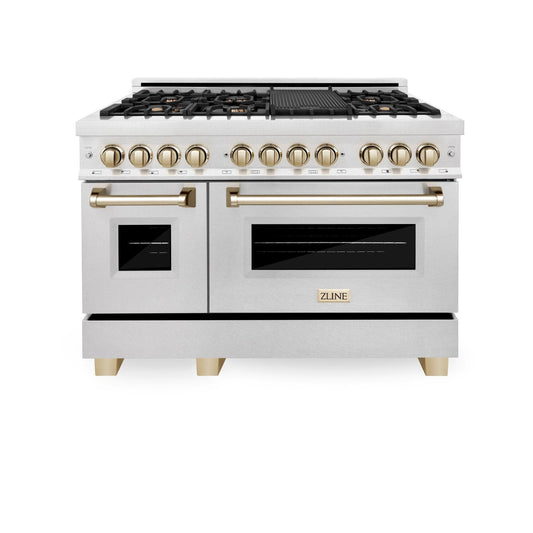 ZLINE 48" Autograph Dual Fuel Range, DuraSnow, Bronze, RASZ-SN-48-CB