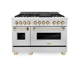 ZLINE 48" Autograph Dual Fuel Range, DuraSnow, Bronze, RASZ-SN-48-CB
