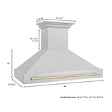 ZLINE 48" Autograph DuraSnow Stainless Steel Hood 8654SNZ-48-G