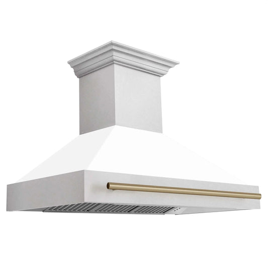 ZLINE 48" Autograph DuraSnow White Range Hood 8654SNZ-WM48-CB
