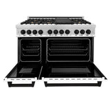 ZLINE 48" Autograph Edition, Dual Fuel Range, White Door, RAZ-WM-48-MB