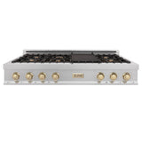 ZLINE 48" Autograph Edition, Rangetop, DuraSnow, Gold Accent, RTSZ-48-G