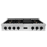 ZLINE 48" Autograph Porcelain Rangetop, Stainless, Gold, RTZ-48-MB