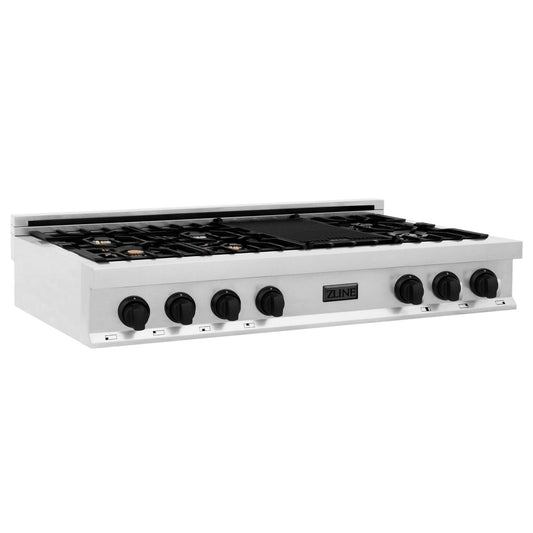 ZLINE 48" Autograph Porcelain Rangetop, Stainless, Gold, RTZ-48-MB
