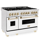 ZLINE 48" Autograph, Range Dual Fuel, DuraSnow, White Door, RASZ-WM-48-G