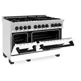 ZLINE 48" Autograph, Range, Dual Fuel, White door, RASZ-WM-48-MB