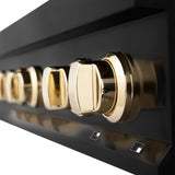 ZLINE 48" Autograph Rangetop, Black Stainless, Gold Accents, RTBZ-48-G